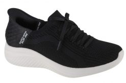 Buty sportowe Sneakersy damskie, Skechers Ultra Flex 3.0 Brilliant Slip-ins. Czarne obuwie sportowe damskie Skechers, bez wzorów, z materiału, trekkingowe. Za 309.99 zł.