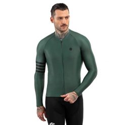 Męska koszulka rowerowa z krótkim rękawem Kolarstwo Siroko M2 Gravel. Zielone bluzy męskie SIROKO, l, bez wzorów, bez kaptura. Za 381.00 zł.
