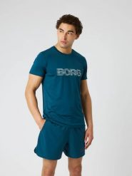 Bjorn_borg BORG GRAPHIC T-SHIRT z recyklingowanego poliestru – REFLECTING POND. Szare t-shirty męskie Björn Borg, l, bez wzorów, z materiału, klasyczne, bez kołnierzyka. Za 196.00 zł.