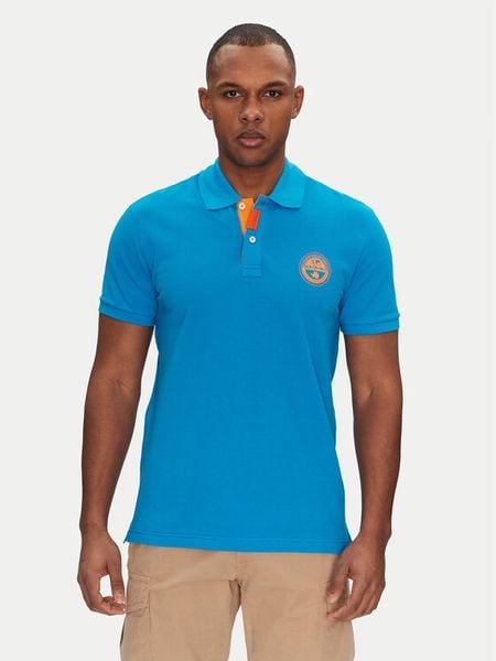 Napapijri Polo E-Clanis NP0A4ID3B2W1 Niebieski Regular Fit. Niebieskie koszulki polo męskie Napapijri, m, bez wzorów, z bawełny, bez ramiączek. Za 169.99 zł.