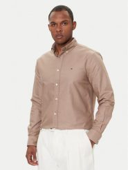 Tommy Hilfiger Koszula Solid Heritage MW0MW35774 Beżowy Regular Fit. Brązowe koszule męskie Tommy Hilfiger, m, bez wzorów, z bawełny, bez kołnierzyka, bez ramiączek. Za 299.99 zł.