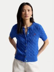 Polo Ralph Lauren Kardigan 211966720500 Niebieski Slim Fit. Niebieskie kardigany damskie Polo Ralph Lauren, s, bez wzorów, z bawełny, bez kołnierzyka, bez ramiączek, bez kaptura. Za 989.99 zł.