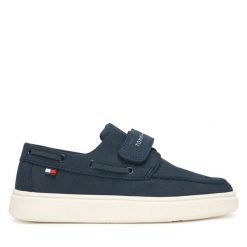 Półbuty Tommy Hilfiger. Niebieskie półbuty chłopięce Tommy Hilfiger, bez wzorów, bez zapięcia. Za 289.99 zł.