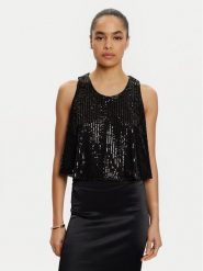 ViCOLO Bluzka TS0351 Czarny Regular Fit. Czarne bluzki damskie ViCOLO, m, bez wzorów, z syntetyku, bez kołnierzyka, bez ramiączek. Za 239.99 zł.