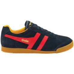 Sneakersy Gola Harrier. Czerwone buty sportowe męskie Gola, z materiału, bez zapięcia. Za 503.00 zł.