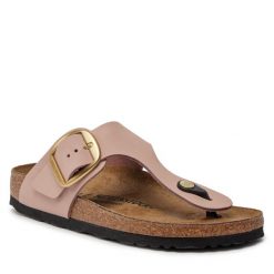 Japonki Birkenstock. Czerwone klapki damskie Birkenstock, bez wzorów, bez obcasa. Za 629.99 zł.