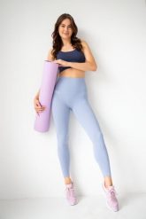 Legginsy do jogi damskie 2skin Pilates baby blue. Niebieskie legginsy sportowe damskie 2SkIN, l, bez wzorów, z materiału, z podwyższonym stanem, na fitness i siłownię. Za 169.00 zł.