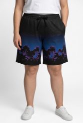 Damskie Szorty sportowe siateczka palmy na lamówce szeroka nogawka. Czarne szorty sportowe damskie Ulla Popken, plus size, bez wzorów, z materiału, sportowe. Za 159.99 zł.