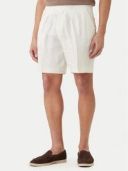 BOSS Szorty materiałowe H-Perin 50561858 Biały Tapered Fit. Białe szorty męskie Boss, m, bez wzorów, ze lnu. Za 799.99 zł.