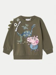 NAME IT Bluza PEPPA PIG 13233914 Zielony Regular Fit. Zielone bluzy dla chłopców Name it, bez wzorów, z bawełny, bez ramiączek, bez kaptura. Za 99.99 zł.