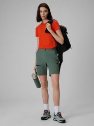 4F Spodenki trekkingowe szybkoschnące damskie - khaki XL. Brązowe szorty damskie 4f, na lato, l, bez wzorów, z materiału, wizytowe. Za 199.99 zł.