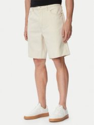 Guess Szorty jeansowe M6GDVB D1097 Kremowy Relaxed Fit. Białe szorty męskie Guess, m, z aplikacjami, z bawełny. Za 394.99 zł.