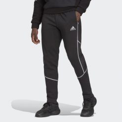 Spodnie męskie adidas ESSENTIALS REFLECT. Czarne spodnie sportowe męskie Adidas, m, bez wzorów, z bawełny, na fitness i siłownię. Za 206.80 zł.