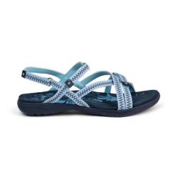 Sandały sportowe damskie Tencelle Izas do trekkingu i wędrówek. Niebieskie obuwie sportowe damskie IZAS, bez wzorów, bez obcasa, bez zapięcia. W wyprzedaży za 226.04 zł.