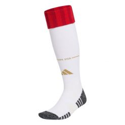 Getry podstawowe FC Bayern 26/27. Białe legginsy sportowe męskie Adidas, l, bez wzorów, z bawełny, do piłki nożnej. Za 99.95 zł.