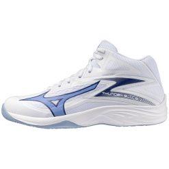 Buty halowe Mizuno Thunder Blade Z Mid. Białe buty sportowe męskie Mizuno, bez zapięcia, do piłki ręcznej. Za 334.25 zł.