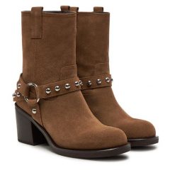 Botki Aldo. Brązowe botki damskie Aldo, bez obcasa, na słupku, bez zapięcia. Za 729.99 zł.