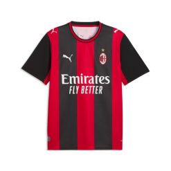 Męska koszulka domowa AC Milan 26/27 PUMA. Czarne koszulki sportowe męskie Puma, m, bez wzorów, z materiału, bez kołnierzyka, bez ramiączek, do piłki nożnej. Za 429.00 zł.