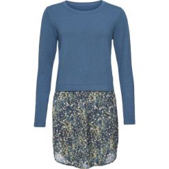 Sweter z wstawką w optyce spódnicy bonprix niebieski dżins. Sukienki damskie marki bonprix. Za 119.99 zł.