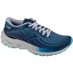 Buty do biegania Mizuno Wave Skyrise 5 J1GD240971 niebieskie. Niebieskie obuwie sportowe damskie bez wzorów, z gumy, do biegania, mizuno wave. Za 669.94 zł.
