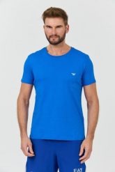 EMPORIO ARMANI Niebieski męski t-shirt basique, Rozmiar XXL. Niebieskie t-shirty męskie Emporio Armani, l, bez wzorów, bez kołnierzyka. W wyprzedaży za 208.99 zł.