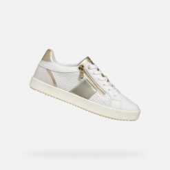 Buty damskie Geox Blomiee E. Białe obuwie sportowe damskie Geox, bez wzorów, z gumy, do biegania. Za 455.10 zł.