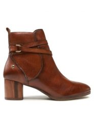 Pikolinos Botki W1Z-8841 Brązowy. Brązowe botki damskie Pikolinos, ze skóry, bez obcasa, na słupku, bez zapięcia. Za 489.99 zł.