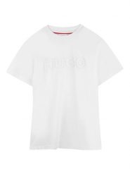 HUGO T-Shirt G01014 S Biały Regular Fit. Białe t-shirty dla chłopców Hugo, bez wzorów, z bawełny, bez ramiączek. Za 169.99 zł.