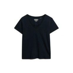 Damska koszulka z dekoltem w szpic Superdry Slub Emb de Studios. Niebieskie t-shirty damskie Superdry., l, bez wzorów, klasyczne, bez kołnierzyka. Za 137.45 zł.