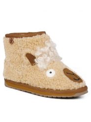 EMU Australia Śniegowce Llama Mini K12338 Beżowy. Brązowe buty zimowe dziewczęce Emu Australia, z materiału, bez zapięcia. Za 399.99 zł.