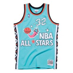 Koszulka NBA All Star East Shaquille O'Neal. Niebieskie koszulki sportowe męskie Mitchell & Ness, bez wzorów, bez kołnierzyka, bez ramiączek, do koszykówki. Za 535.50 zł.