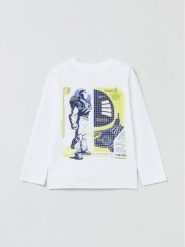OVS Bluzka 1622559 Biały Regular Fit. Białe t-shirty dla chłopców OVS, bez wzorów, z bawełny, bez ramiączek. Za 69.99 zł.