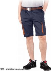 R.E.I.S. LAND-TS - Elastyczne męskie krótkie spodnie ochronne LAND, 62% poliester, 35% bawełna, 3% elastan, 240 g/m - granatowo-pomarańczowy M. Brązowe spodnie materiałowe męskie R.E.I.S., m, bez wzorów, z bawełny. Za 72.76 zł.