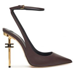 Szpilki Elisabetta Franchi. Brązowe szpilki damskie Elisabetta Franchi, bez wzorów, bez obcasa, bez zapięcia. Za 1,899.00 zł.