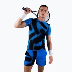 Koszulka tenisowa męska HYDROGEN Spray Tech. Niebieskie koszulki sportowe męskie HYDROGEN, m, bez wzorów, z elastanu, bez kołnierzyka, bez ramiączek, na fitness i siłownię. Za 219.99 zł.