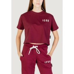 Koszulka crop top Kobieta ICON. Czerwone t-shirty damskie ICON, bez wzorów, z bawełny, bez kołnierzyka. W wyprzedaży za 180.50 zł.
