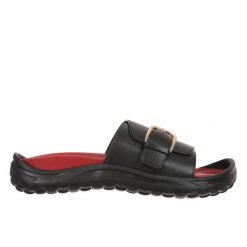 Damskie sandały MBT Nikko. Czarne sandały damskie MBT, bez wzorów, z gumy, bez obcasa, bez zapięcia. Za 381.90 zł.