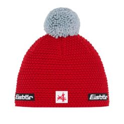 Czapka Eisbar Jamie Pompon MÜ SA. Czerwone czapki i kapelusze męskie Eisbar, na zimę, bez wzorów, z materiału, klasyczne. Za 200.01 zł.