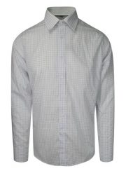 Koszula Męska, Szara w Kratkę, Elegancka z Długim Rękawem, 100% Bawełna, Taliowana -CHIAO. Szare koszule męskie Chiao, m, bez wzorów, z bawełny, biznesowe, bez kołnierzyka, bez ramiączek. Za 169.00 zł.