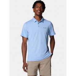 Koszulka polo męska Columbia Tech Trail. Niebieskie koszulki polo męskie Columbia, m, bez wzorów, z elastanu, sportowe, bez ramiączek. Za 209.00 zł.