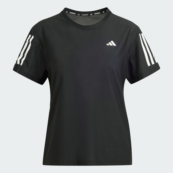 Koszulka Own The Run. Czarne koszulki sportowe damskie Adidas, xs, bez wzorów, z elastanu, bez kołnierzyka, bez ramiączek, do biegania. Za 141.99 zł.
