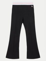 Guess Spodnie materiałowe J5RB02 KAUH0 Czarny Regular Fit. Czarne spodnie materiałowe dla dziewczynek Guess, z aplikacjami, z materiału. Za 149.99 zł.