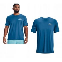 Męskit-Shirt Sportowy Under Armour 899 Rush Energy. Niebieskie koszulki sportowe męskie Under Armour, m, bez wzorów, bez kołnierzyka, bez ramiączek, do biegania. Za 173.87 zł.