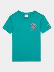 Champion T-Shirt 306373 Turkusowy Regular Fit. Niebieskie t-shirty dla chłopców Champion, bez wzorów, z bawełny, bez ramiączek. Za 69.99 zł.