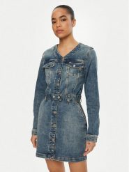 Tommy Jeans Sukienka jeansowa DW0DW19854 Niebieski Regular Fit. Niebieskie sukienki damskie Tommy Jeans, xs, bez wzorów, z bawełny, bez kołnierzyka, bez ramiączek. Za 349.99 zł.