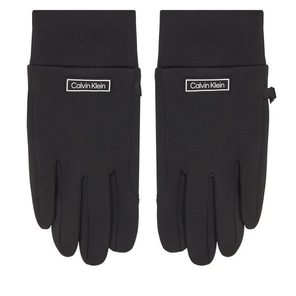Rękawiczki Calvin Klein. Czarne rękawiczki męskie Calvin Klein, bez wzorów, z dzianiny. Za 159.99 zł.