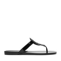 Japonki Nine West. Czarne klapki damskie Nine West, bez wzorów, bez obcasa. Za 79.99 zł.