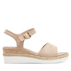 Espadryle Clara Barson. Żółte sandały damskie Clara Barson, bez wzorów, bez obcasa, bez zapięcia. Za 119.99 zł.