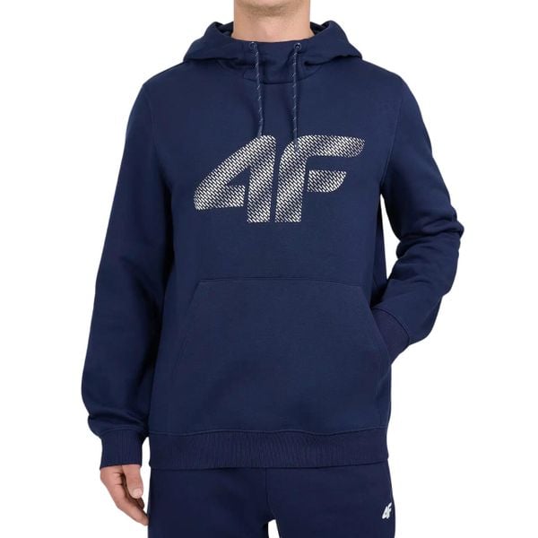 Bluza męska 4F z wysokim kołnierzem. Niebieskie bluzy męskie 4f, m, bez wzorów, z bawełny, bez kaptura. Za 133.99 zł.