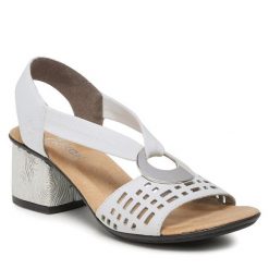 Sandały Rieker. Brązowe sandały damskie Rieker, bez wzorów, bez obcasa, na płaskiej podeszwie, bez zapięcia. Za 289.99 zł.